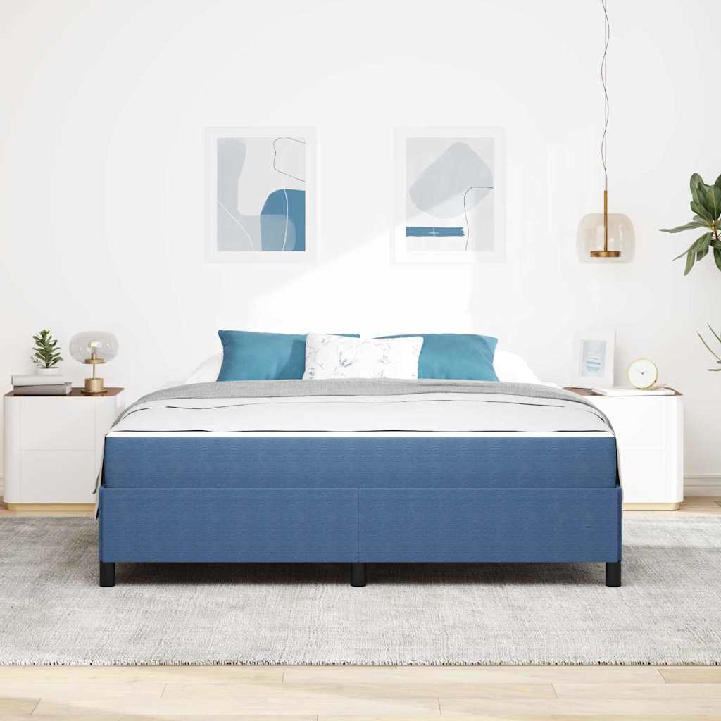 Bed Frame with Mattress Blue 180 x 200 cm Fabric