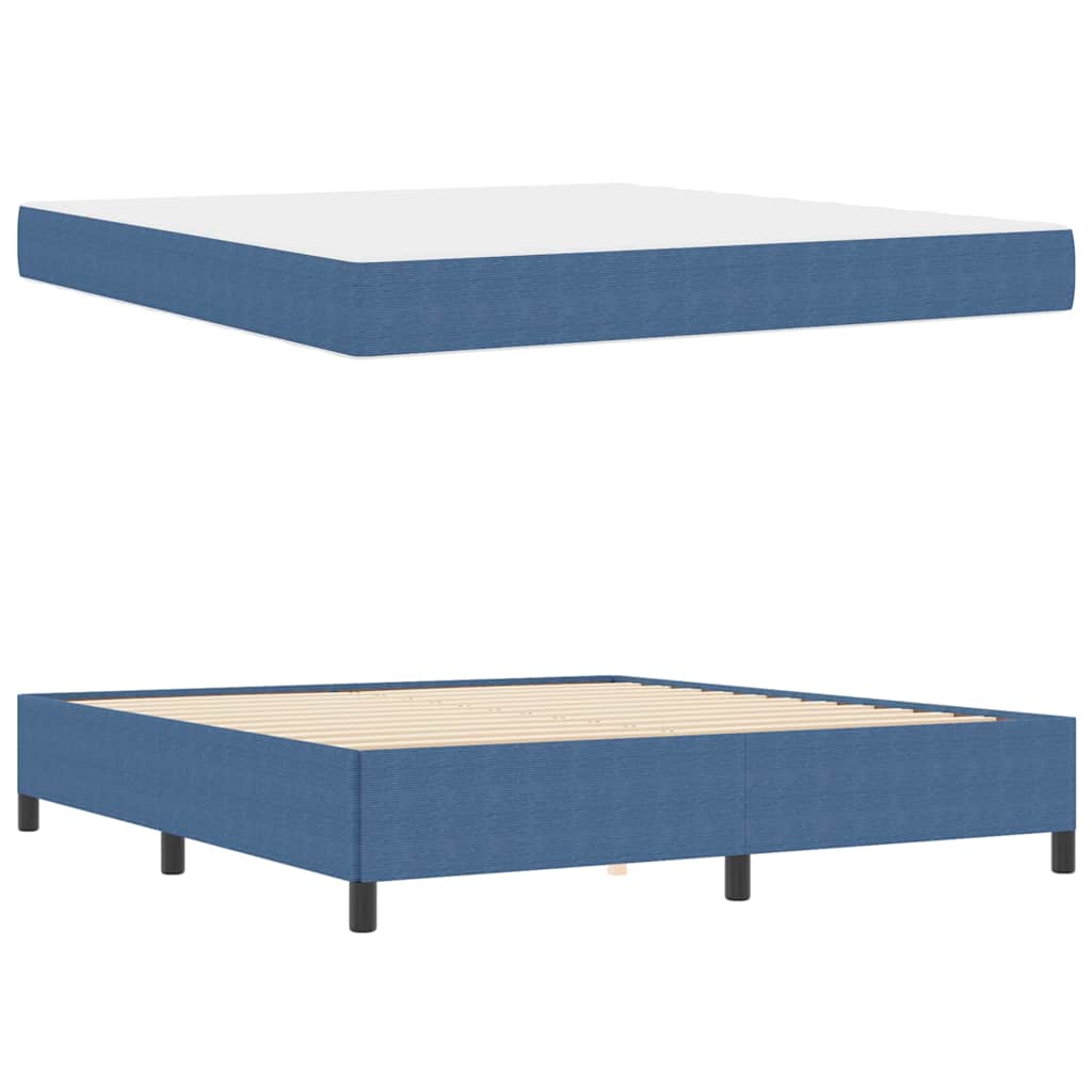 Bed Frame with Mattress Blue 180 x 200 cm Fabric