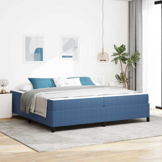 Bed Frame with Mattress Blue 200 x 200 cm Fabric