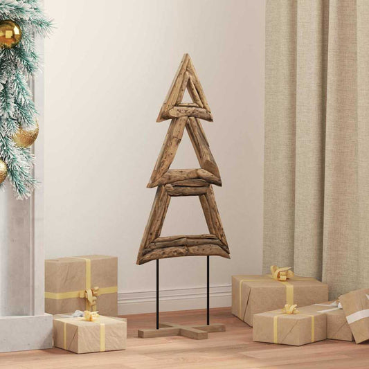 Christmas Tree with Stand Brown 90 cm Solid teak wood