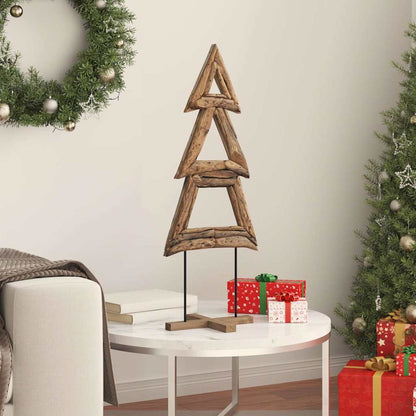 Christmas Tree with Stand Brown 90 cm Solid teak wood