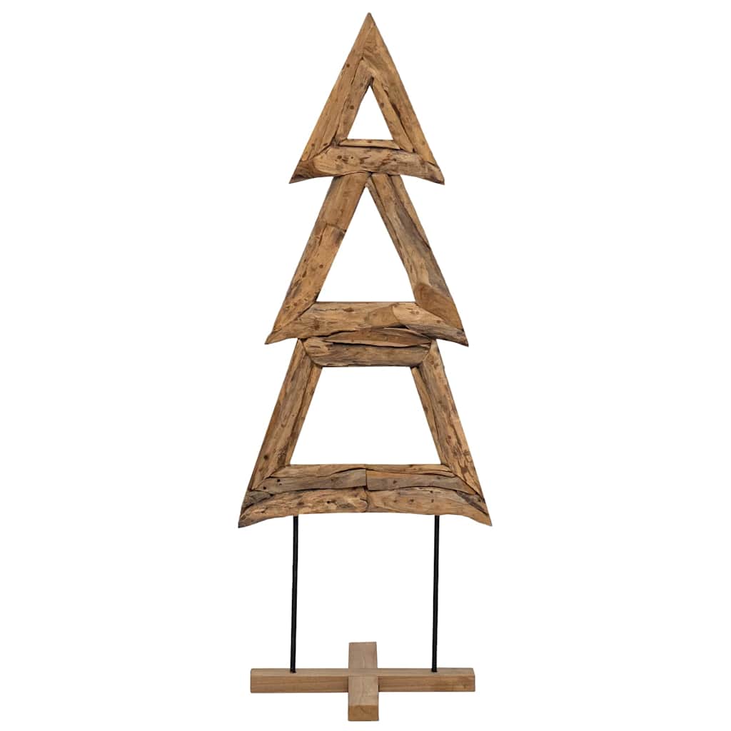 Christmas Tree with Stand Brown 90 cm Solid teak wood