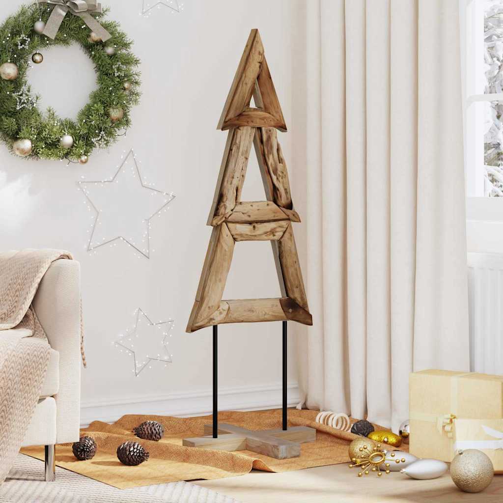 Christmas Tree with Stand Brown 120 cm Solid teak wood