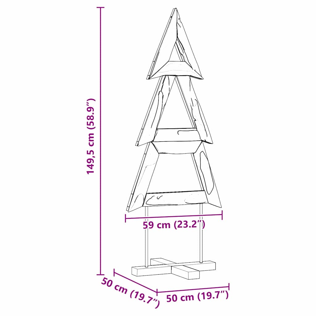 Christmas Tree with Stand Brown 149.5 cm Solid teak wood