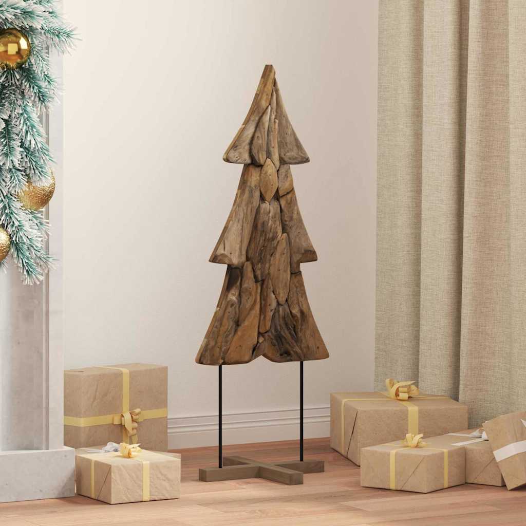 Christmas Tree with Stand Brown 90 cm Solid teak wood