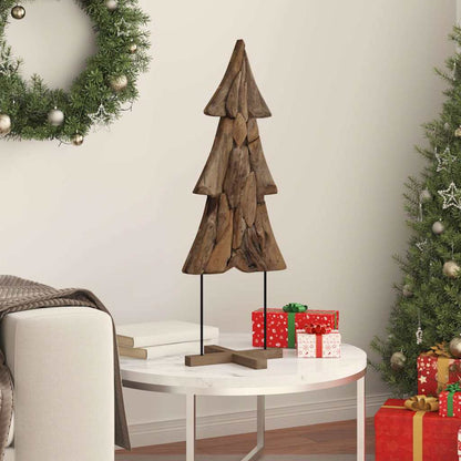 Christmas Tree with Stand Brown 90 cm Solid teak wood