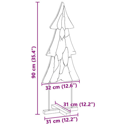 Christmas Tree with Stand Brown 90 cm Solid teak wood
