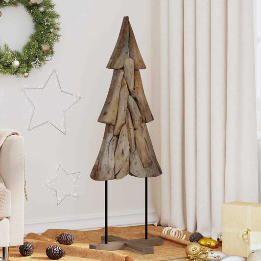 Christmas Tree with Stand Brown 120 cm Solid teak wood