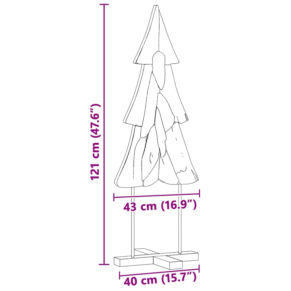Christmas Tree with Stand Brown 120 cm Solid teak wood