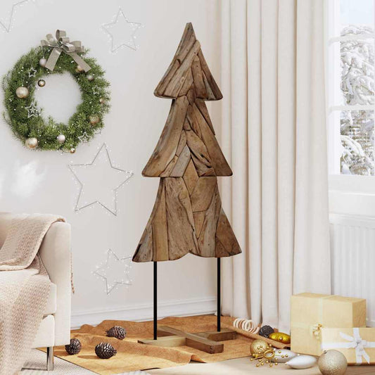 Christmas Tree with Stand Brown 150 cm Solid teak wood
