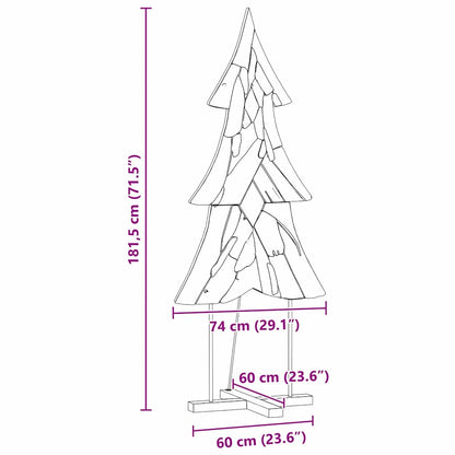 Christmas Tree with Stand Brown 180 cm Solid teak wood