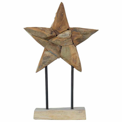 Christmas Star Brown 31 x 15 x 46 cm Solid Teak Wood