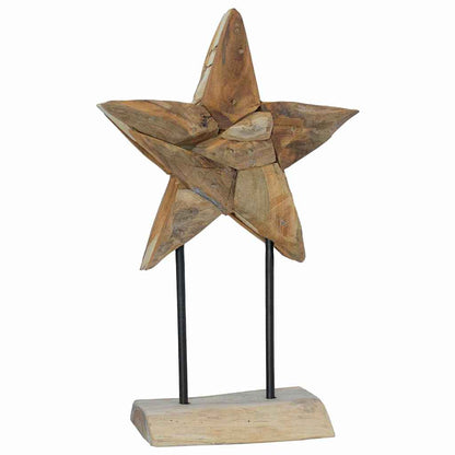 Christmas Star Brown 31 x 15 x 46 cm Solid Teak Wood