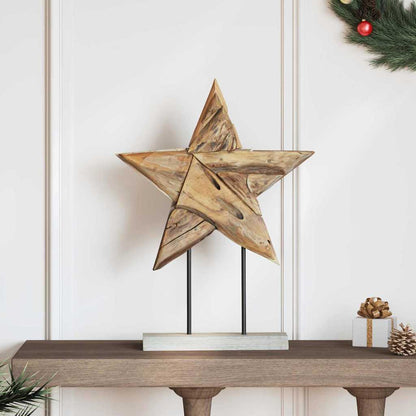 Christmas Star Brown 43.5 x 13.5 x 59 cm Solid Teak Wood