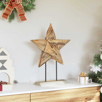 Christmas Star Brown 43.5 x 13.5 x 59 cm Solid Teak Wood