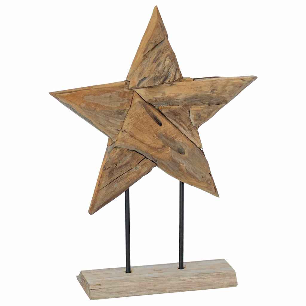 Christmas Star Brown 43.5 x 13.5 x 59 cm Solid Teak Wood
