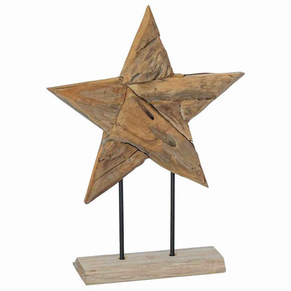 Christmas Star Brown 43.5 x 13.5 x 59 cm Solid Teak Wood