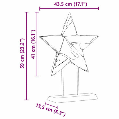Christmas Star Brown 43.5 x 13.5 x 59 cm Solid Teak Wood