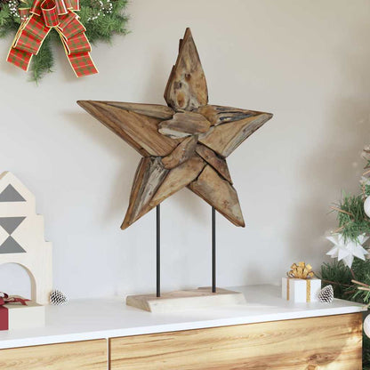 Christmas Star Brown 59.5 x 18 x 74 cm Solid Teak Wood