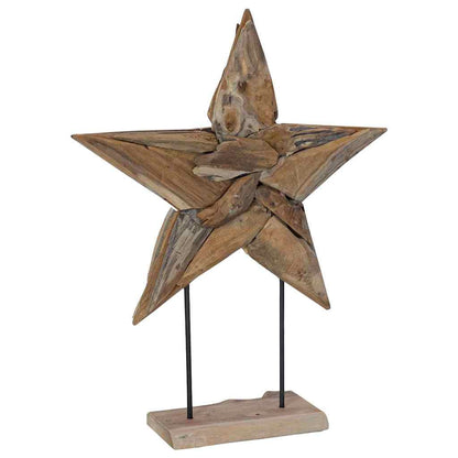 Christmas Star Brown 59.5 x 18 x 74 cm Solid Teak Wood