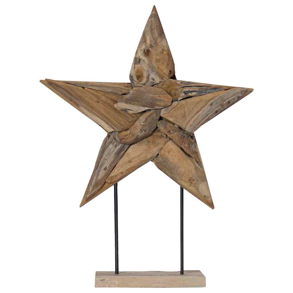 Christmas Star Brown 59.5 x 18 x 74 cm Solid Teak Wood