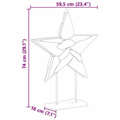 Christmas Star Brown 59.5 x 18 x 74 cm Solid Teak Wood