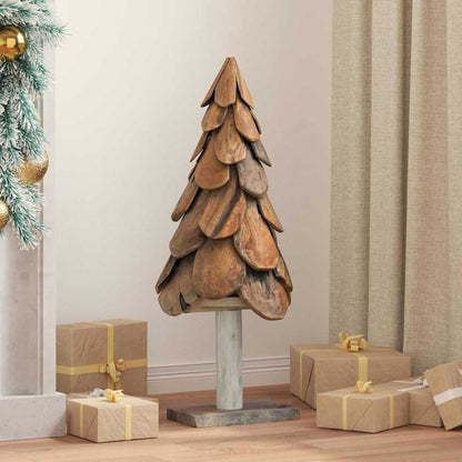 Christmas Tree with Stand Brown 90 cm Solid teak wood