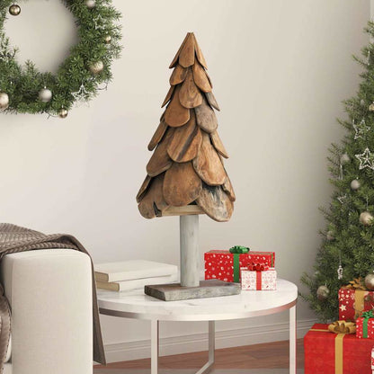 Christmas Tree with Stand Brown 90 cm Solid teak wood