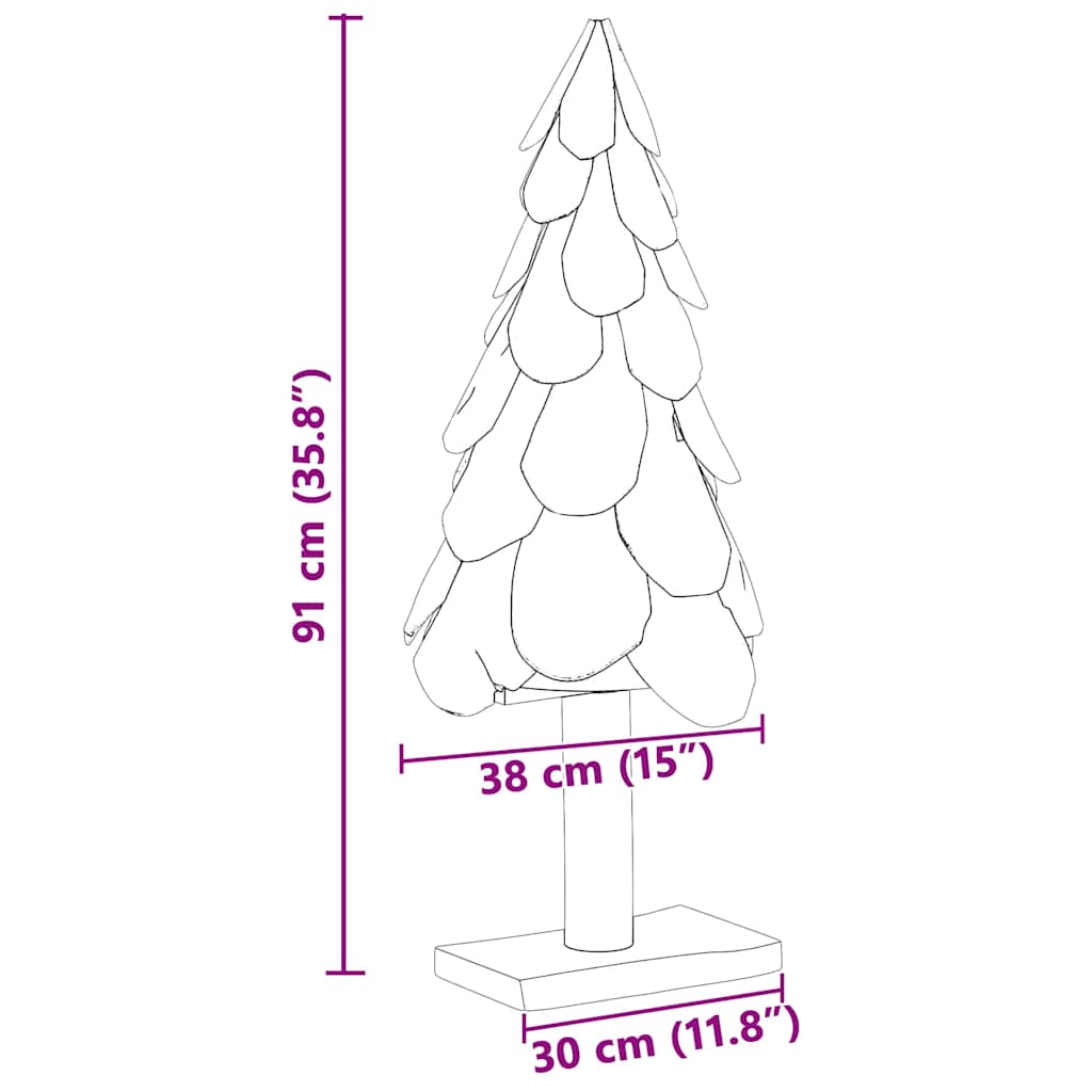 Christmas Tree with Stand Brown 90 cm Solid teak wood