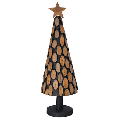 Christmas Tree with Stand Brown 90 cm Solid teak wood
