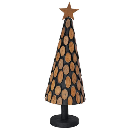 Christmas Tree with Stand Brown 90 cm Solid teak wood
