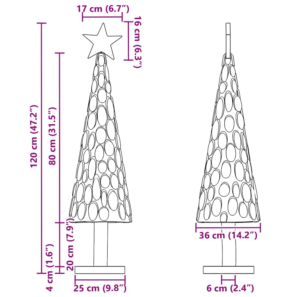 Christmas Tree with Stand Brown 120 cm Solid teak wood