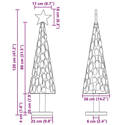 Christmas Tree with Stand Brown 120 cm Solid teak wood