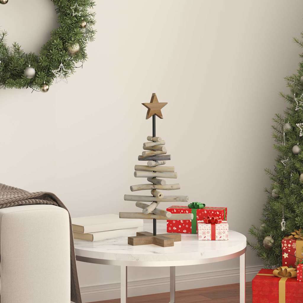 Christmas Tree with Stand Brown 60 cm Solid teak wood