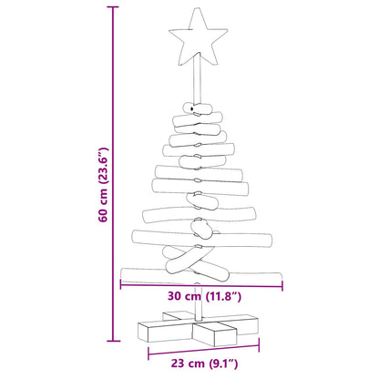Christmas Tree with Stand Brown 60 cm Solid teak wood