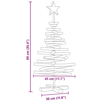 Christmas Tree with Stand Brown 90 cm Solid teak wood