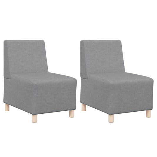 Modular Sofa Unit Armless 2 pcs Light Grey 55 x 74 x 82 cm