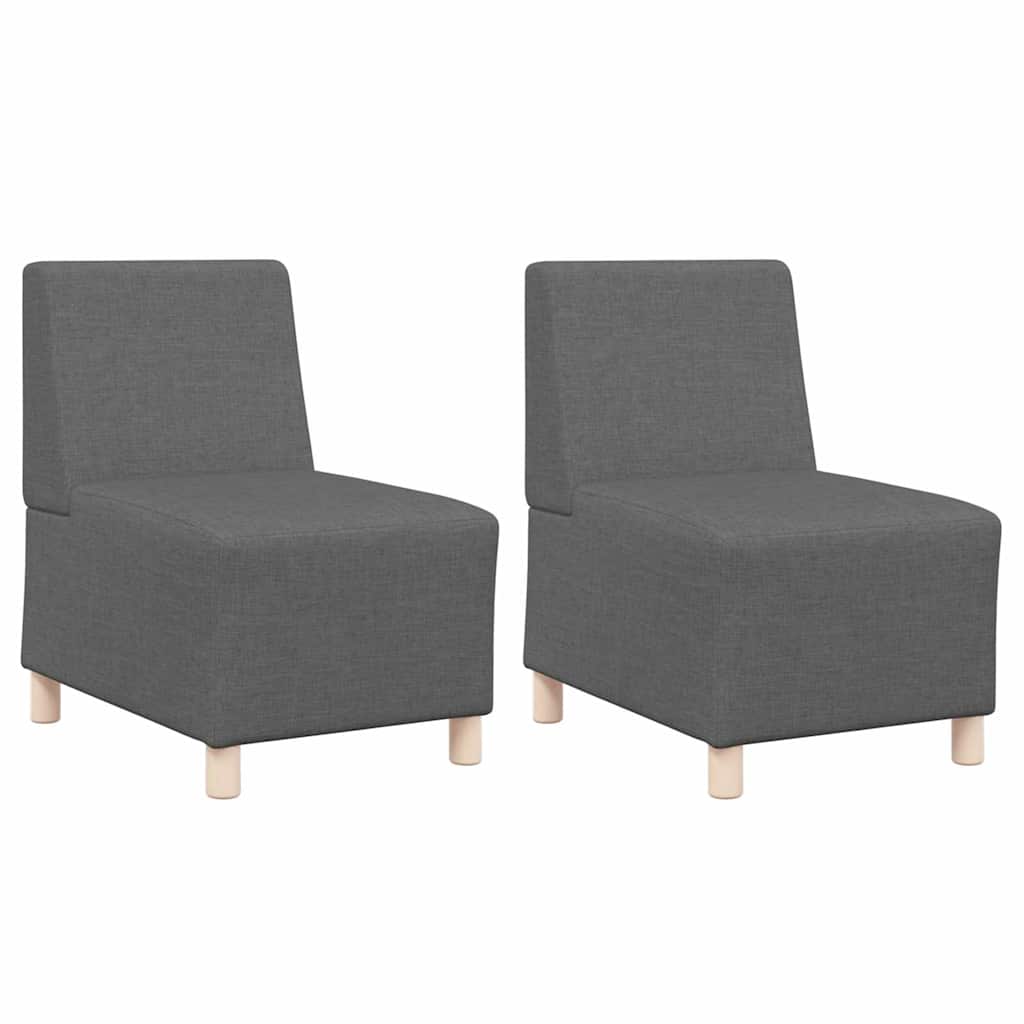 Modular Sofa Unit Armless 2 pcs Dark Grey 55 x 74 x 82 cm