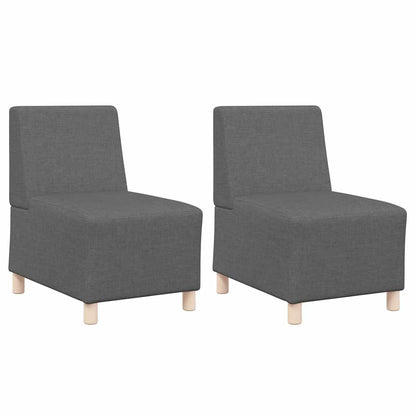 Modular Sofa Unit Armless 2 pcs Dark Grey 55 x 74 x 82 cm