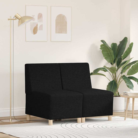 Modular Sofa Unit Armless 2 pcs Black 55 x 74 x 82 cm Fabric