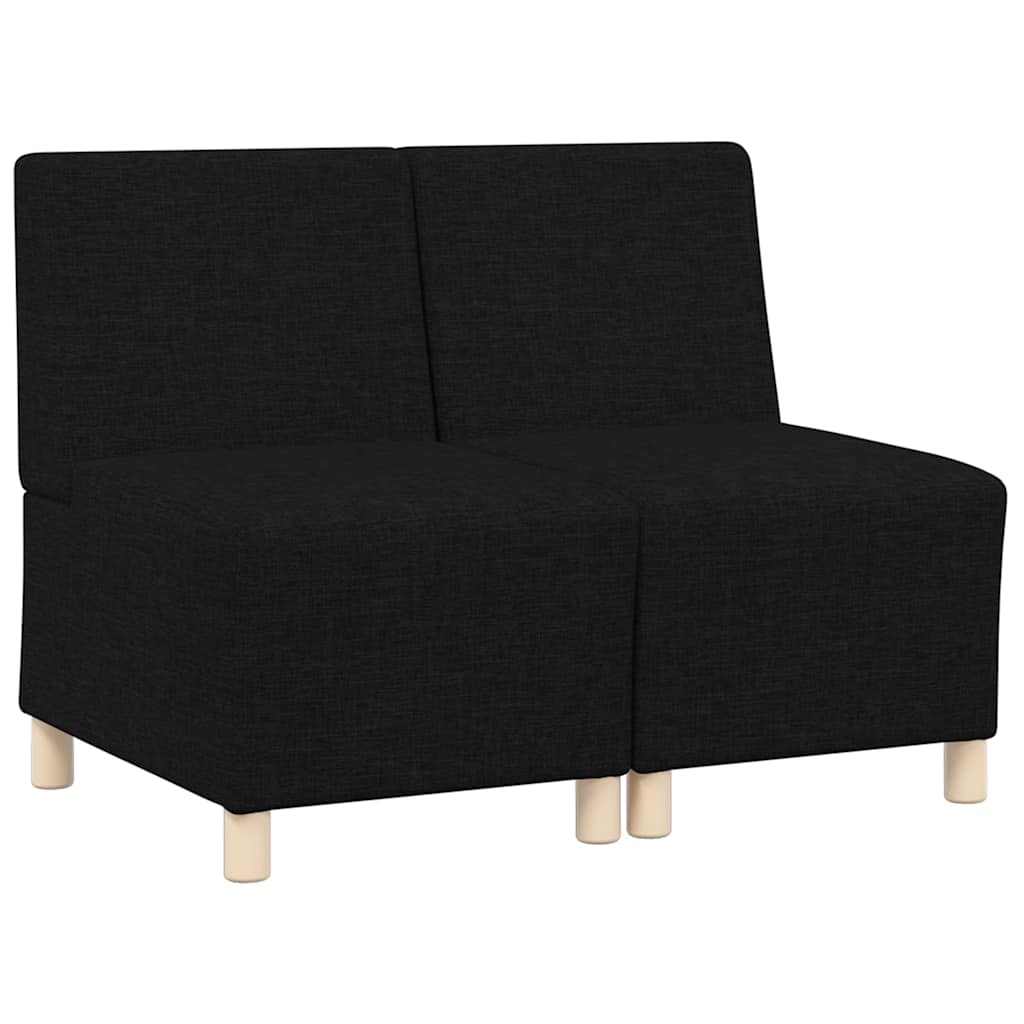 Modular Sofa Unit Armless 2 pcs Black 55 x 74 x 82 cm Fabric