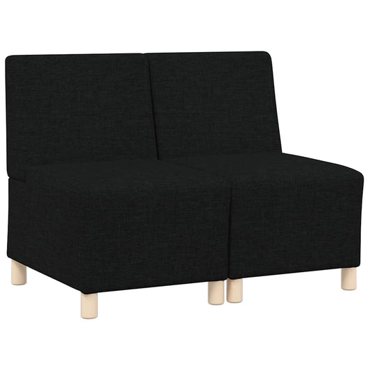 Modular Sofa Unit Armless 2 pcs Black 55 x 74 x 82 cm Fabric