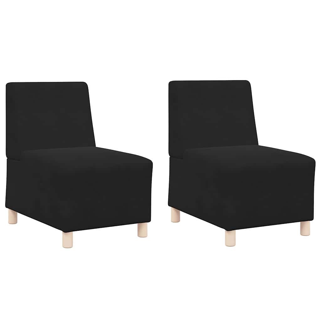 Modular Sofa Unit Armless 2 pcs Black 55 x 74 x 82 cm Velvet