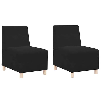 Modular Sofa Unit Armless 2 pcs Black 55 x 74 x 82 cm Velvet