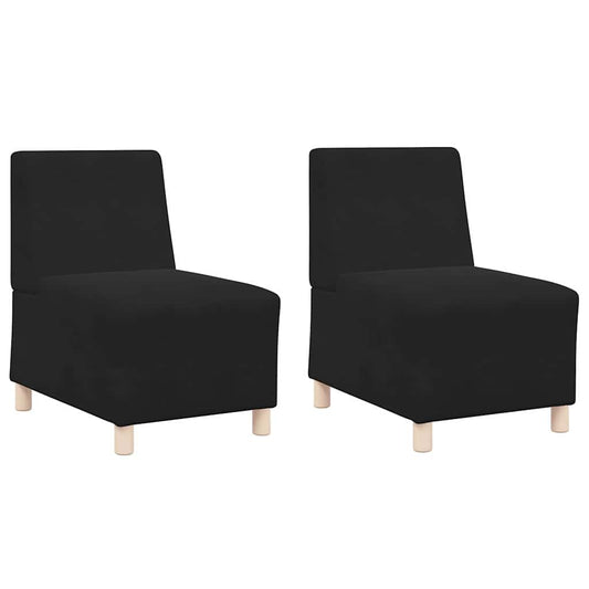 Modular Sofa Unit Armless 2 pcs Black 55 x 74 x 82 cm Velvet
