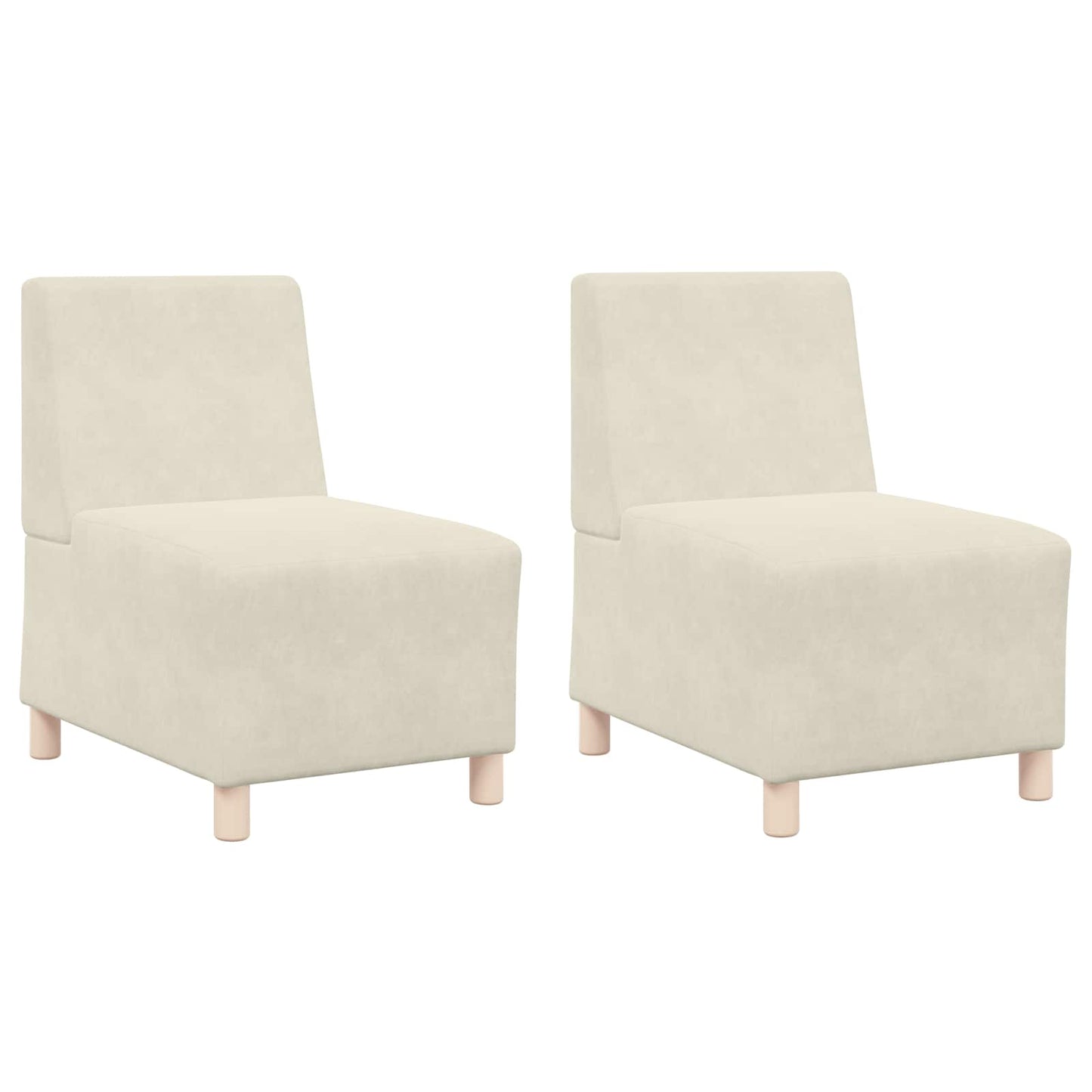 Modular Sofa Unit Armless 2 pcs Cream 55 x 74 x 82 cm Velvet
