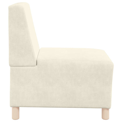Modular Sofa Unit Armless 2 pcs Cream 55 x 74 x 82 cm Velvet