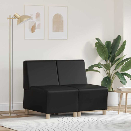 Modular Sofa Unit Armless 2 pcs Black 55 x 74 x 82 cm