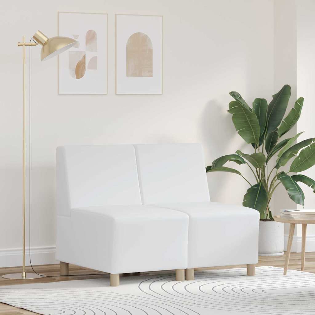 Modular Sofa Unit Armless 2 pcs White 55 x 74 x 82 cm
