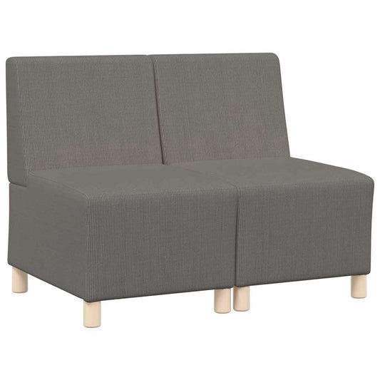 Modular Sofa Unit Armless 2 pcs Light Grey 55 x 74 x 82 cm